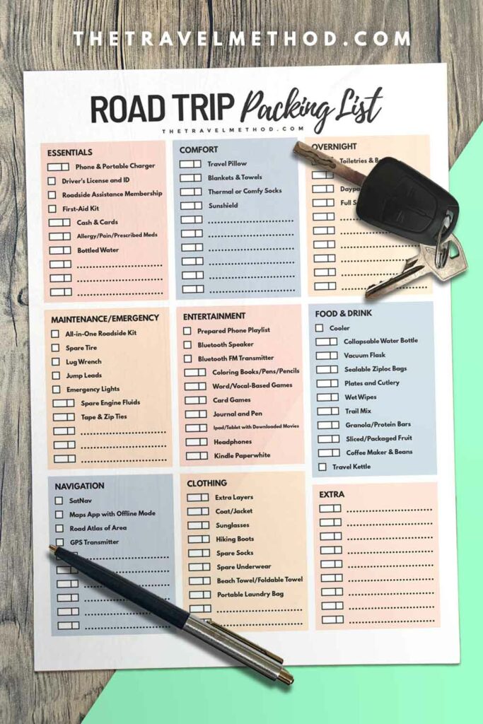 55 Essential Road Trip Packing List Items [2023] (inc FREE PDF Checklist!)