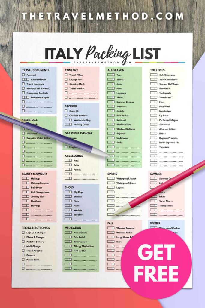 Italy Packing Checklist