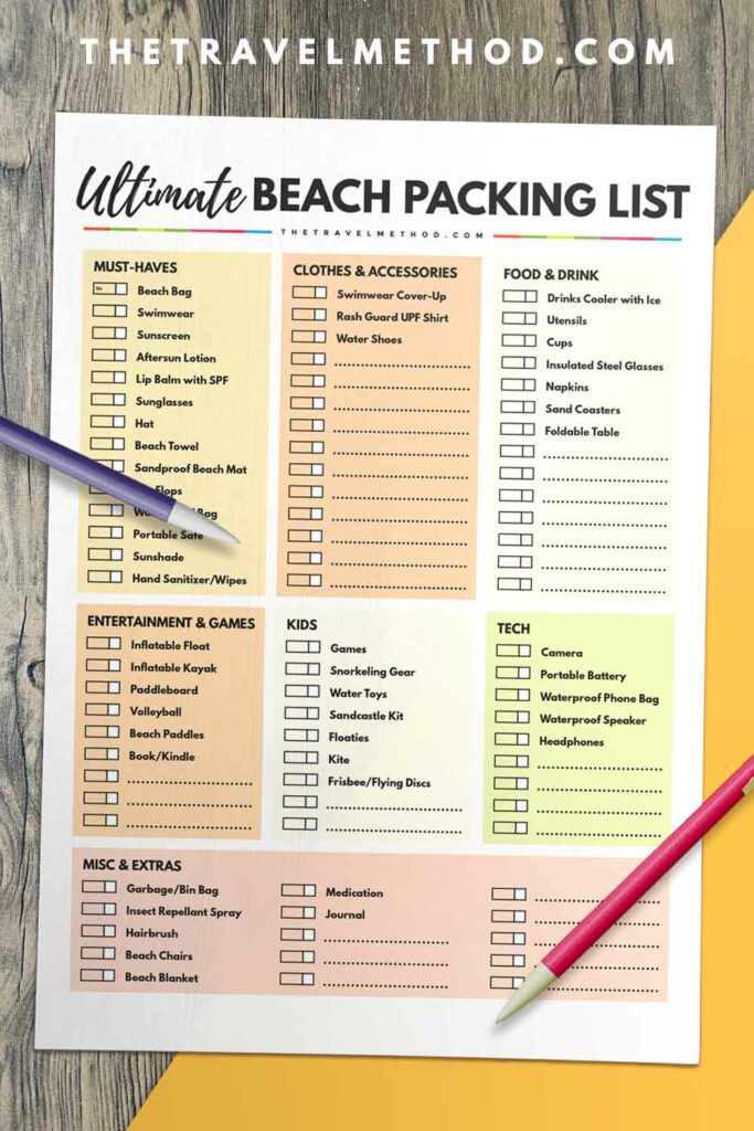 Beach Day Packing List