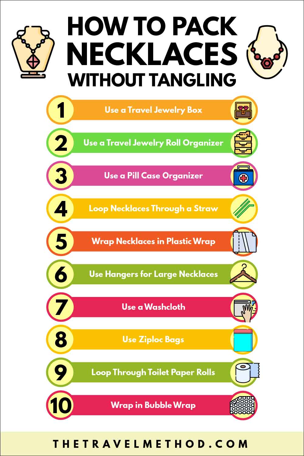 How to Pack Necklaces Without Tangling When Traveling The Travel Method
